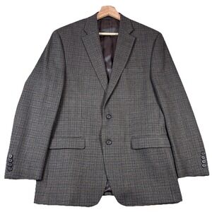 Lauren Ralph‎ Lauren Blazer Mens 42R Brown Houndstooth 100% Wool 2 Button Jacket